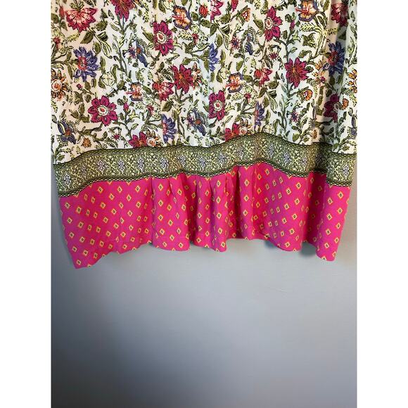 J. Jill Medium top pink floral pullover blouse womens tank geometric sleeveless - Picture 4 of 9